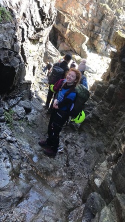 Ffion Butler in caves